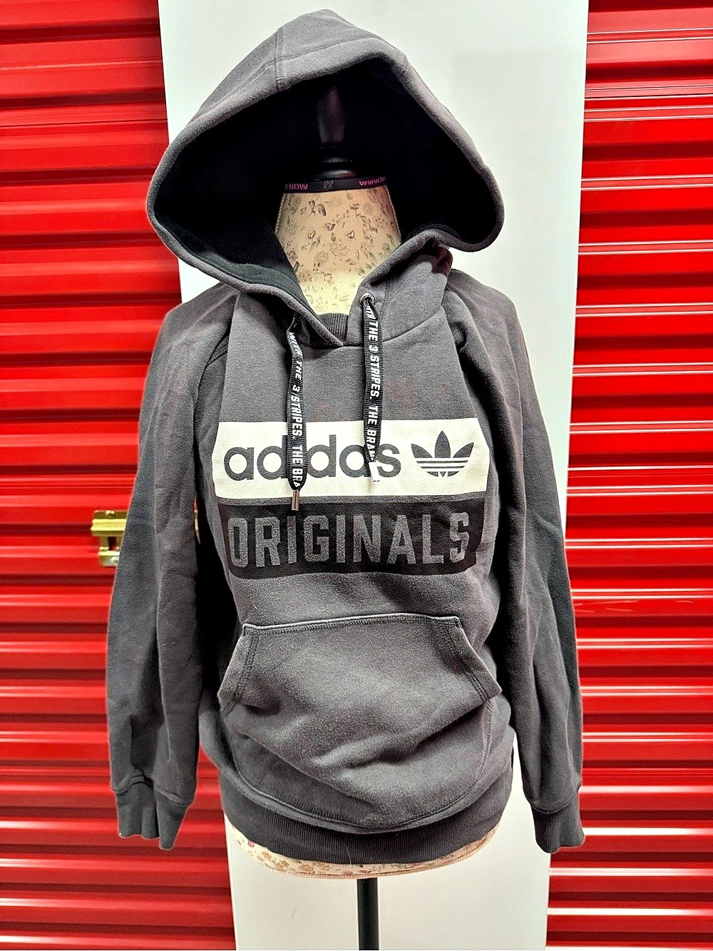 adidas Originals Graphic Pullover Hoodie Gray Medium